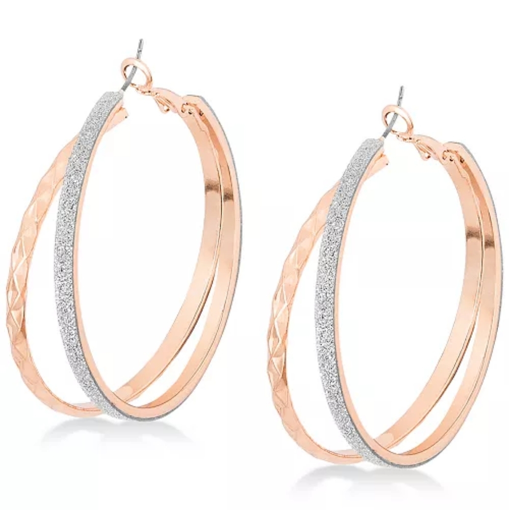 Guess Rose Gold & Glitter Earrings